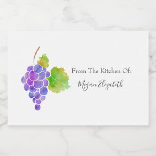 Watercolor Trauben 2 - Lebensmittelkennzeichnung Lebensmitteletikett