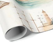 Watercolor Travel Map Geschenkpapier (Rolleneckpunkt)