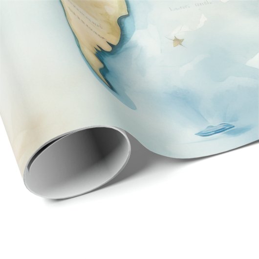 Watercolor Travel Map Geschenkpapier (Rolleneckpunkt)