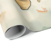 Watercolor Travel Map Geschenkpapier (Rolleneckpunkt)