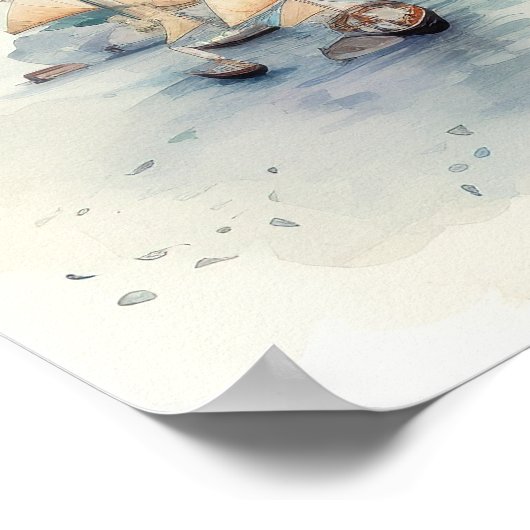 Watercolor Travel Map Poster (Ecke)