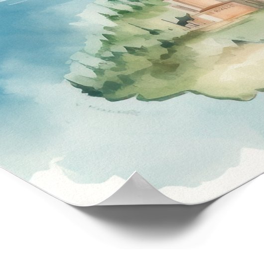 Watercolor Travel Map Poster (Ecke)