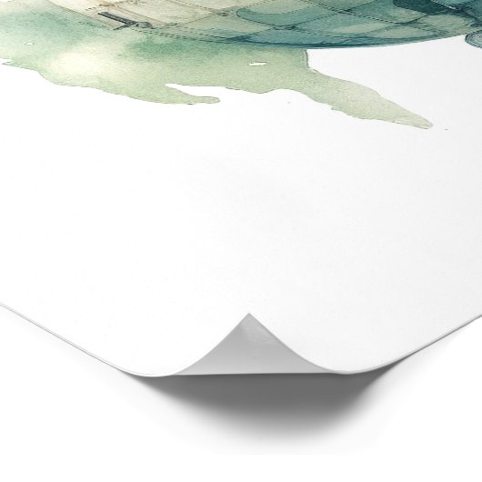 Watercolor Travel Map Poster (Ecke)