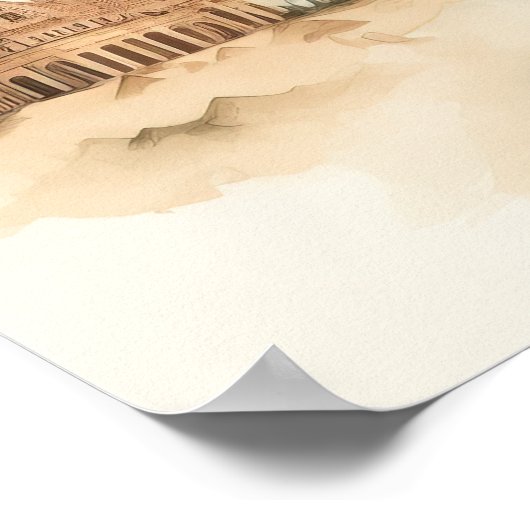 Watercolor Travel Map Poster (Ecke)