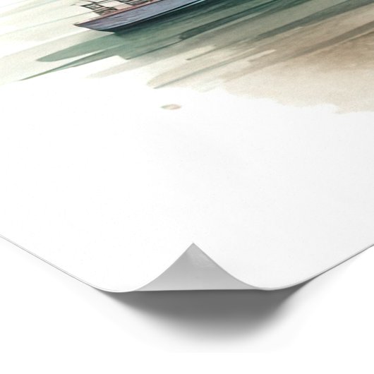 Watercolor Travel Map Poster (Ecke)