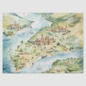 Watercolor Travel Map Seidenpapier (Vorderseite)