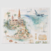 Watercolor Travel Map Seidenpapier (Vorderseite)