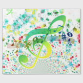 Watercolor Treble Clef Geschenkpapier (Flach)