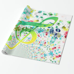 Watercolor Treble Clef Geschenkpapier