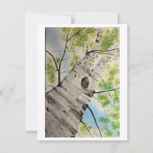 Watercolor Tree  Mitteilungskarte (Vorderseite)