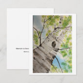 Watercolor Tree  Mitteilungskarte (Vorne/Hinten)