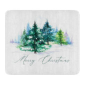 Watercolor trees schneidebrett (Vorderseite)