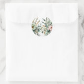 Watercolor Trendy Modern Chic Floral Leaves Runder Aufkleber (Tasche)