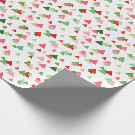 Watercolor Triangle Christmas Confetti Geschenkpapier (Ecke)