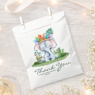 Watercolor Tribal Elephant Geburtstag Vielen Dank Geschenktütchen