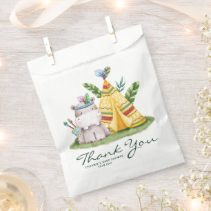 Watercolor Tribal Hippo Safari Geburtstag Vielen D Geschenktütchen