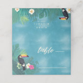 Watercolor Tropica Wedding Table Aquamarin ID577 Platzkarte (Außenseite Aufgefaltet)