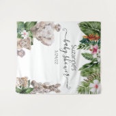 Watercolor Tropical Baby Jungle Animals Safari Ges Wandteppich (Vorderseite (Horizontal))