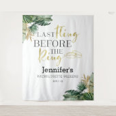 Watercolor Tropical Bachelorette Wochenende Hinter Wandteppich (Vorderseite)