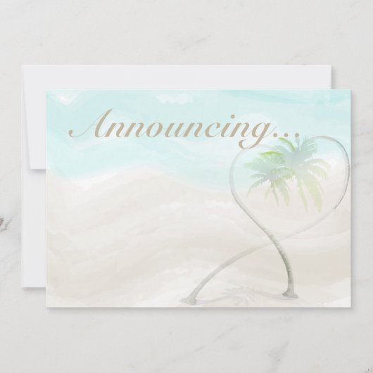 Watercolor Tropical Beach Hochzeitsfeier Einladung (Vorderseite)