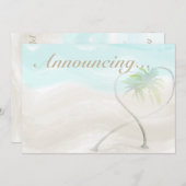 Watercolor Tropical Beach Hochzeitsfeier Einladung (Vorne/Hinten)