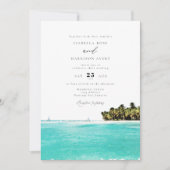Watercolor Tropical Beach Jamaica Island Wedding Einladung (Vorderseite)