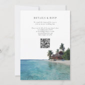 Watercolor Tropical Beach QR Code Wedding Einladung (Rückseite)