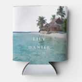 Watercolor Tropical Beach Wedding Dosenkühler (Vorderseite)