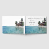 Watercolor Tropical Beach Wedding Gästebuch (Voll)