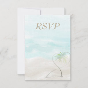 Watercolor Tropical Beach Wedding UAWG RSVP Karte