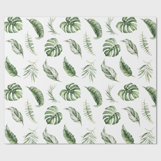 Watercolor Tropical Blätter Packpapier (Flach)