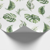 Watercolor Tropical Blätter Packpapier (Ecke)