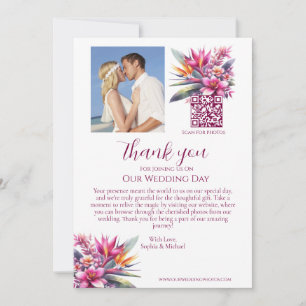 Watercolor Tropical Bliss Foto Hochzeit Vielen Dan Einladung
