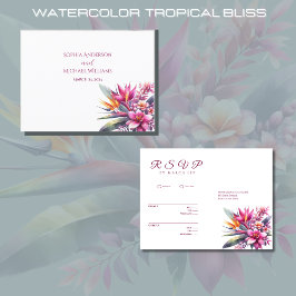 Watercolor Tropical Bliss-UAWG-Wedding- Postcard Postkarte