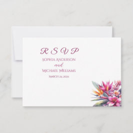 Watercolor Tropical Bliss-UAWG-Wedding- Postcard RSVP Karte