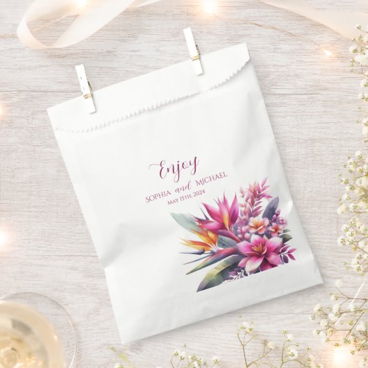 Watercolor Tropical Bliss Wedding-Dankeschön- Geschenktütchen (Ausgeschnitten)