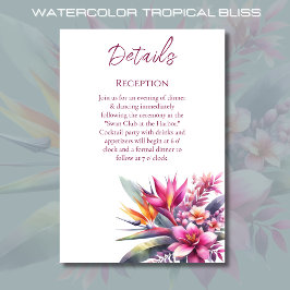 Watercolor Tropical Bliss Wedding Details- Begleitkarte