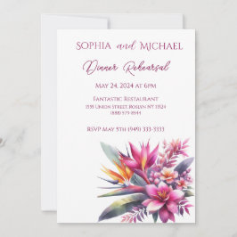 Watercolor Tropical Bliss Wedding Dinner Probe Einladung