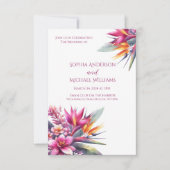 Watercolor Tropical Bliss Wedding Thema Einladung (Vorderseite)
