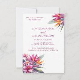 Watercolor Tropical Bliss Wedding Thema Einladung