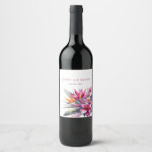 Watercolor Tropical Bliss-Wedding Weinetikett (Vorderseite)