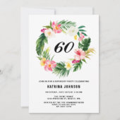 Watercolor Tropical Blume Wreath Birthday Party Einladung (Vorderseite)