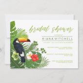 Watercolor Tropical Brautparty Green ID577 Einladung (Vorderseite)