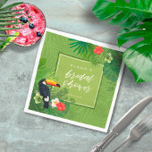 Watercolor Tropical Brautparty Green ID577 Serviette