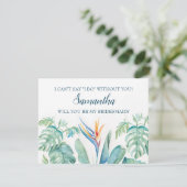 Watercolor Tropical BRIDESMAID VORSCHLAG Karte (Stehend Vorderseite)