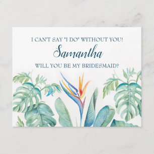 Watercolor Tropical BRIDESMAID VORSCHLAG Karte