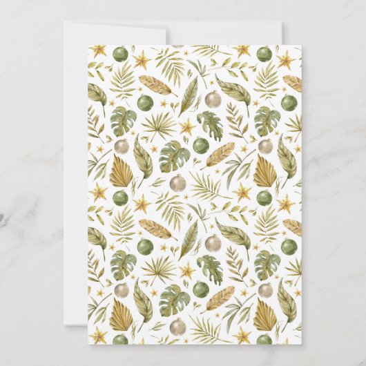 Watercolor Tropical Christmas Holiday Party Einladung (Rückseite)