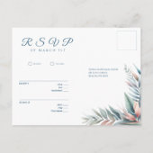 Watercolor Tropical Dream Wedding RSVP- Postkarte (Rückseite)