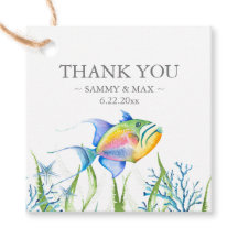 Watercolor Tropical Fish Gifts Favor Tags