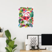 Watercolor Tropical Flamingos Poster (Heimbüro)